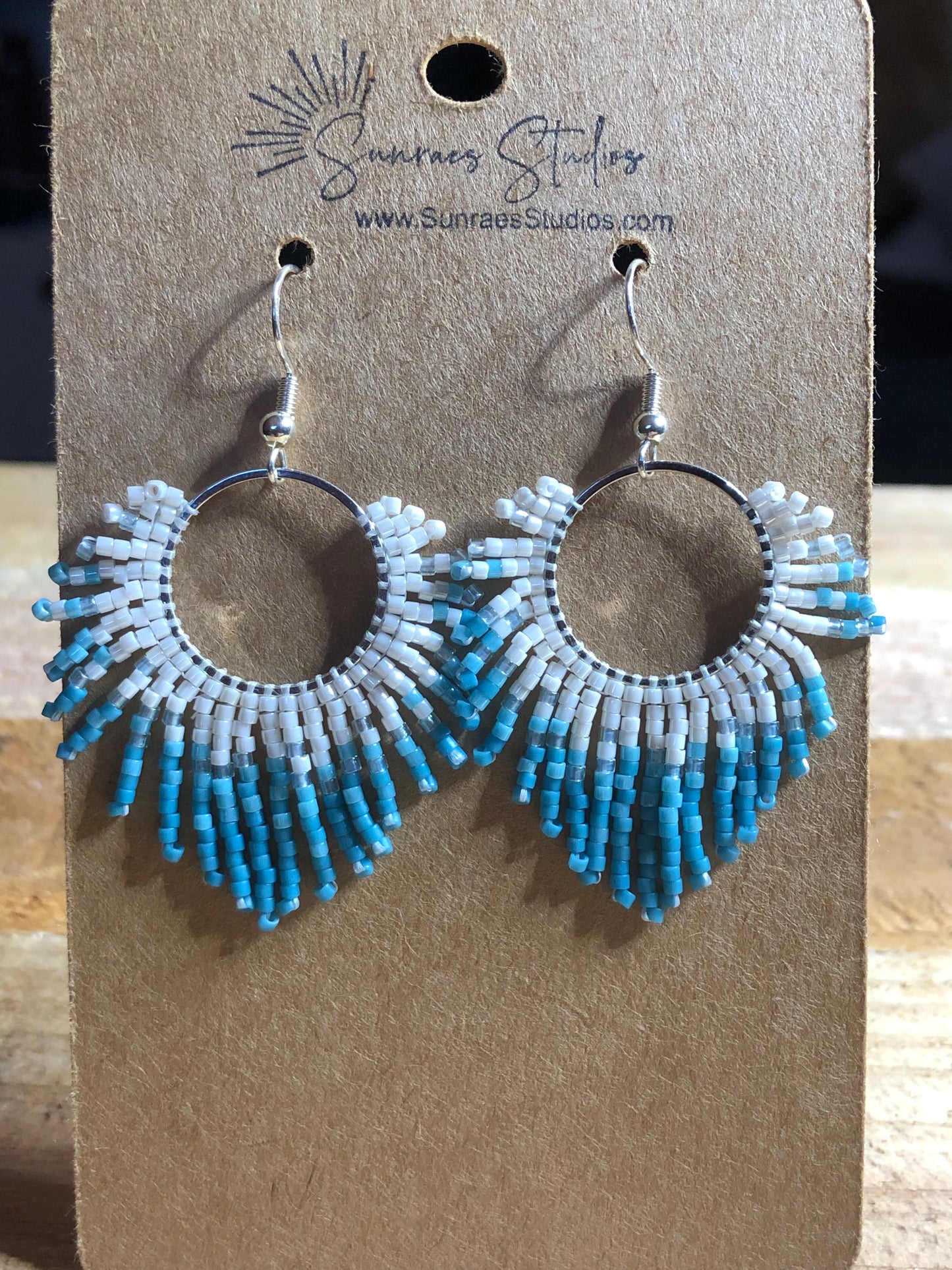 Coastal Inspired Tribal Fringe Beaded Earrings