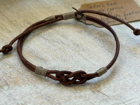 Double Carrick Knot Bracelet with Adjustable Slide Closure