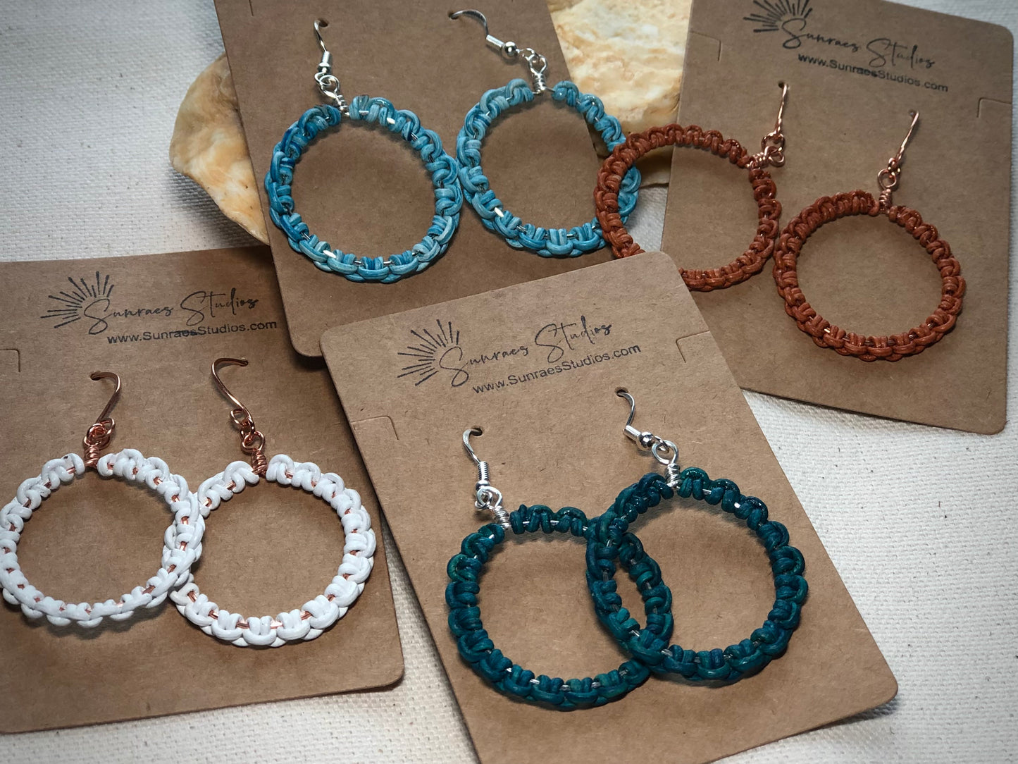 Larks Knot Macrame Hoops